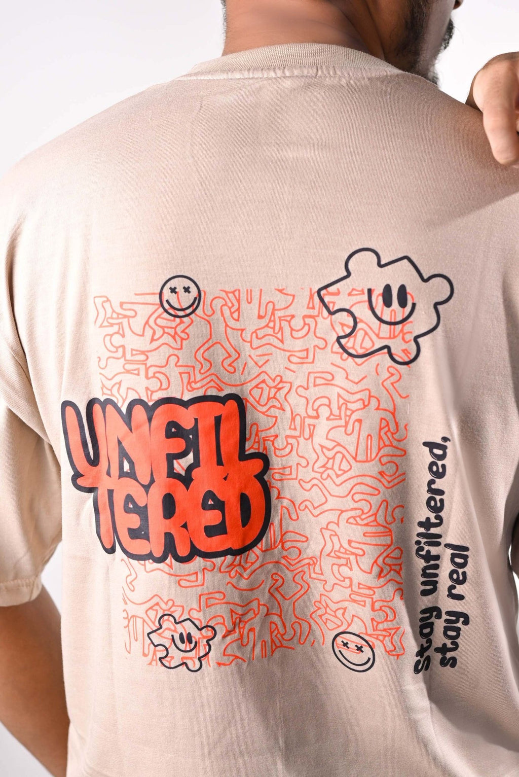 Beige Oversized T-Shirt - sidewalk.pk