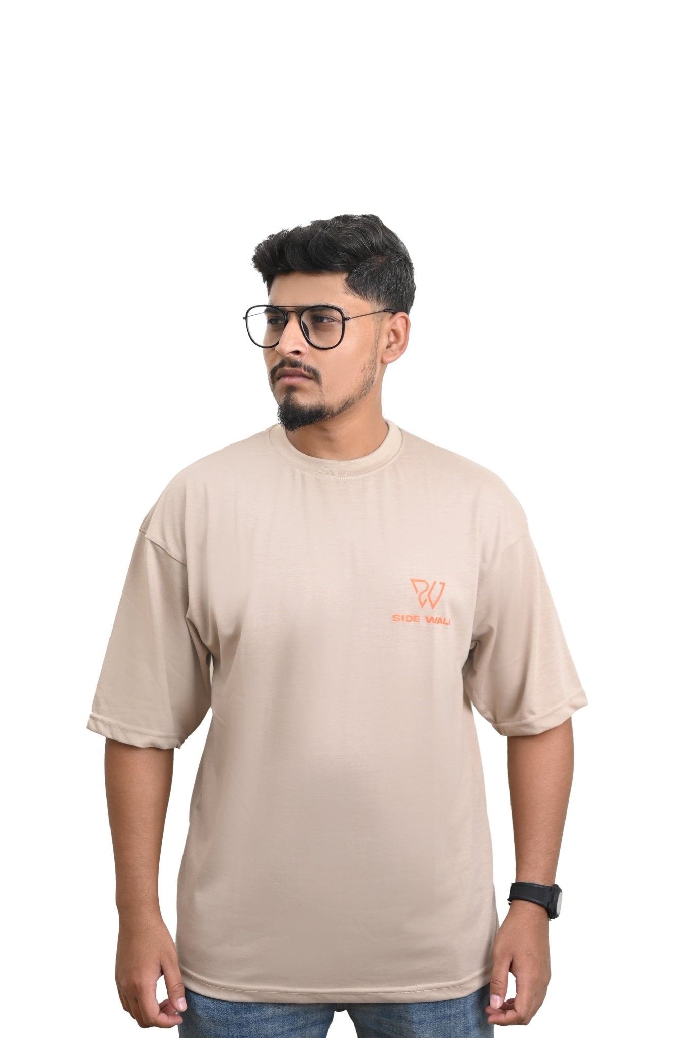 Beige Oversized T-Shirt - sidewalk.pk