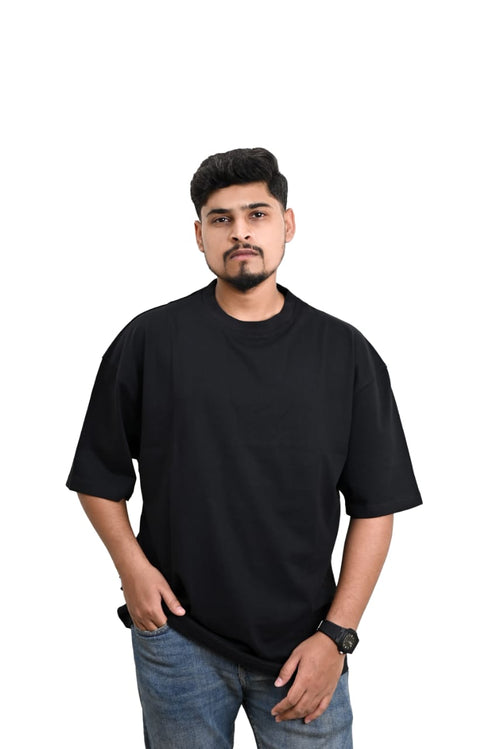 Black Oversized Premium T-Shirt - sidewalk.pk