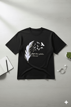 Feather Black Oversized Graphic T-Shirt! - sidewalk.pk